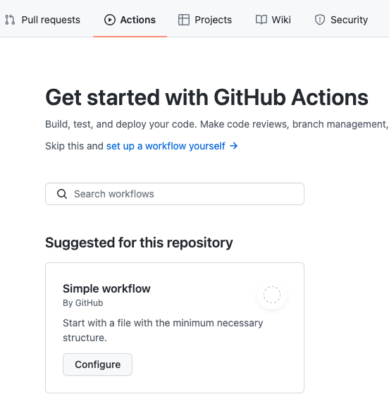 Creating a simple workflow in Github