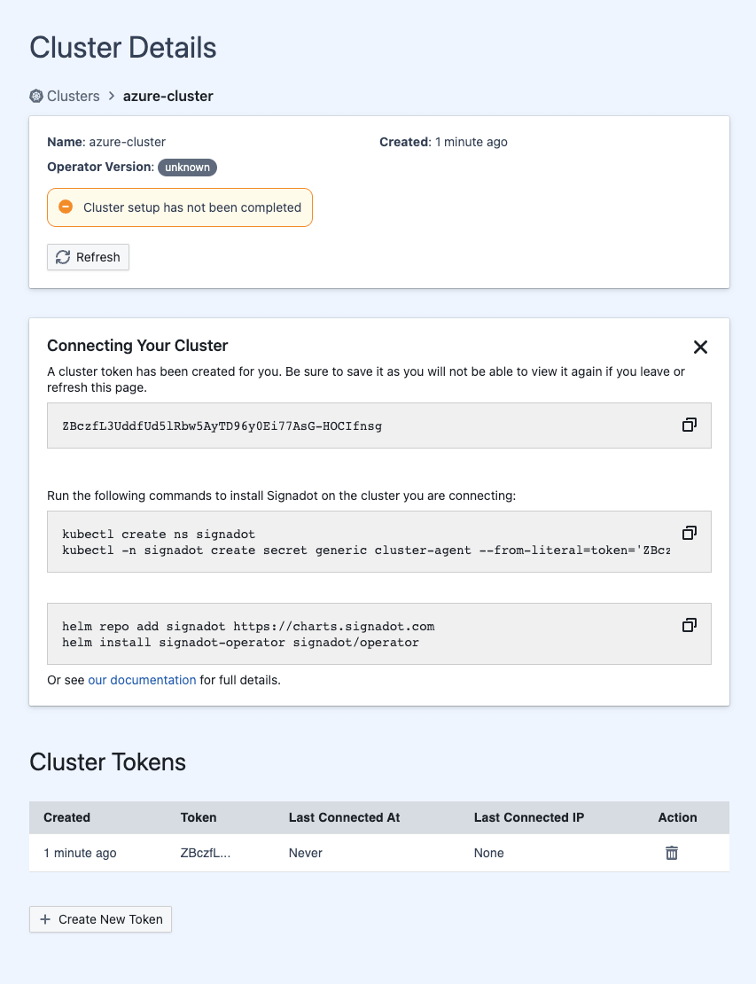 Signadot: cluster details